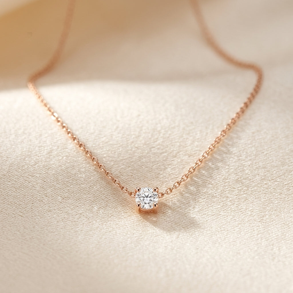 Cléa Moissanite Sten Halskæde | Guld
