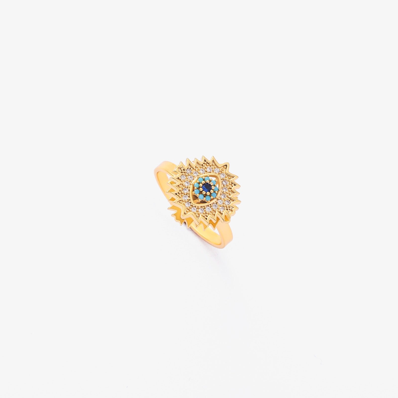 Sapphire Sunburst Spinning Ring | Guld