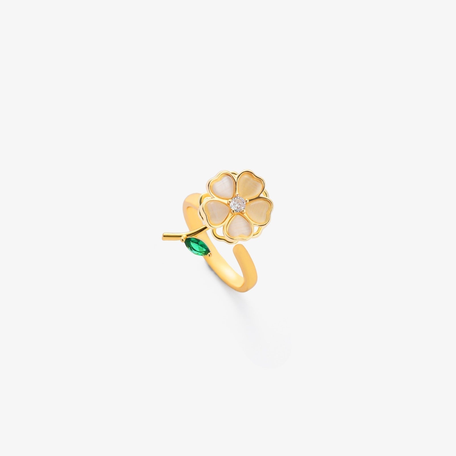 Smaragdblad Blomst Drejering | Guld