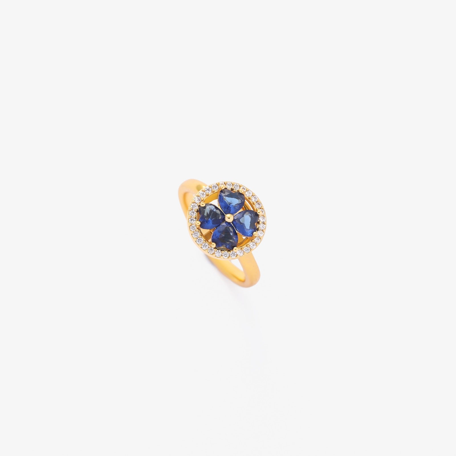 Sapphire Hearts Spinning Ring | Guld