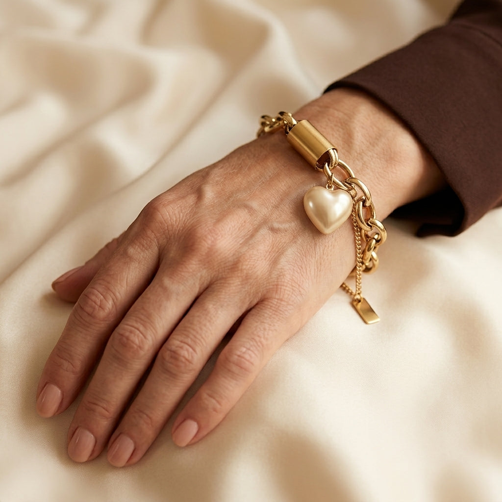 Opmuntrende Chunky Armbånd | Hvid Guld