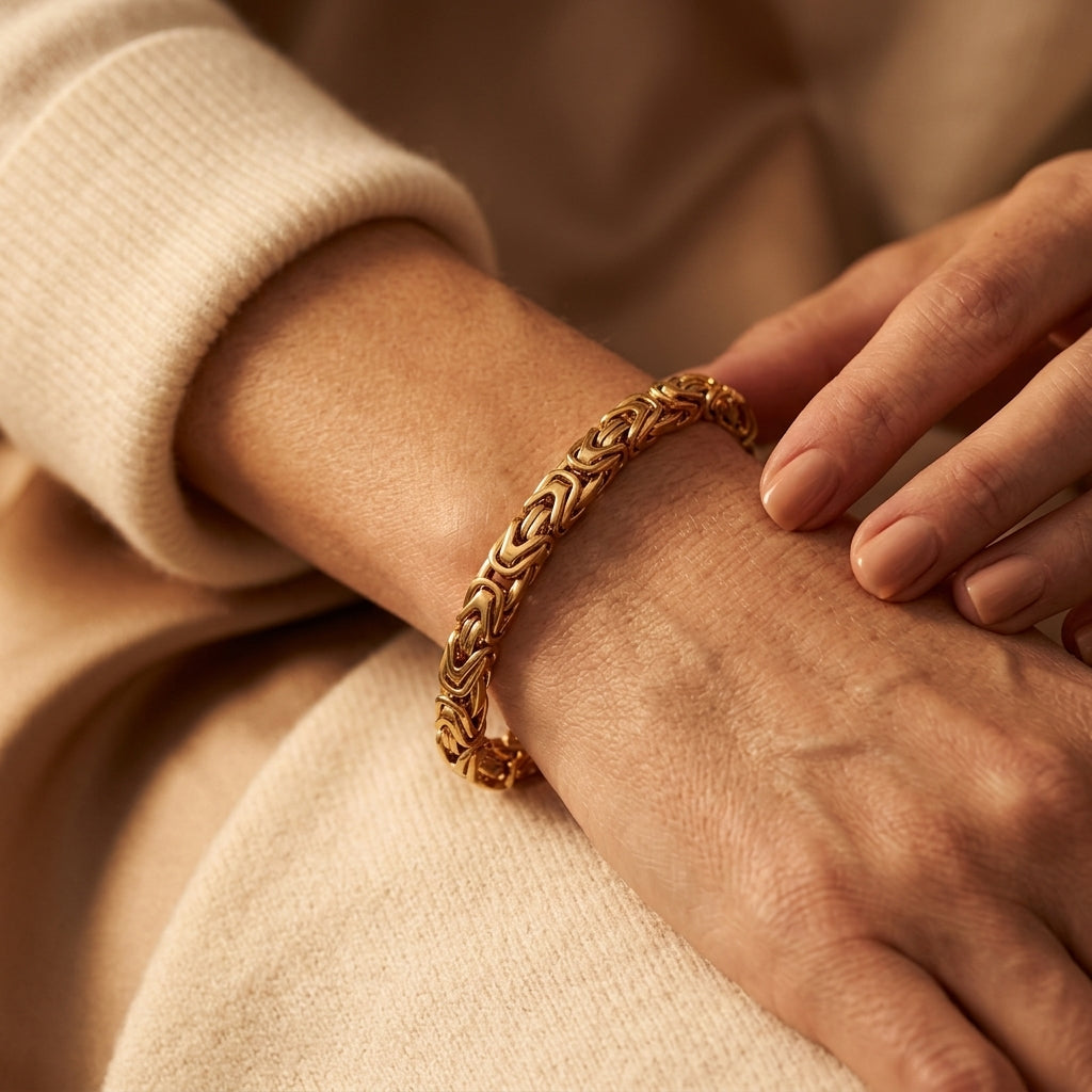Lucian Crown Link Armbånd | Guld
