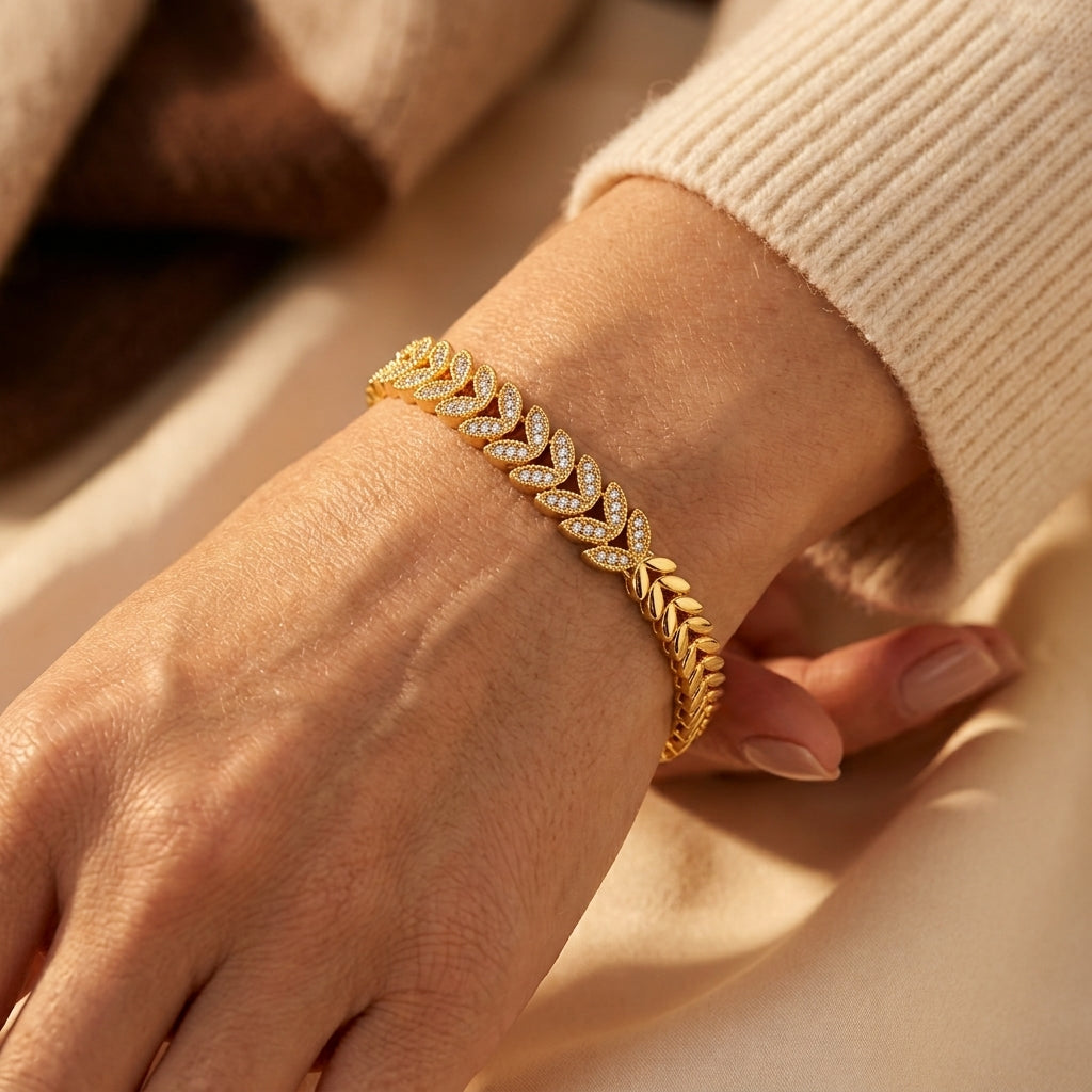 Everleaf Tennis Armbånd | Guld