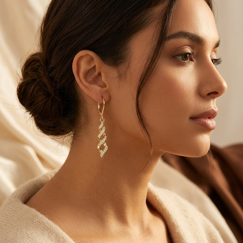 Shimmer Twist Ava Øreringe | Guld