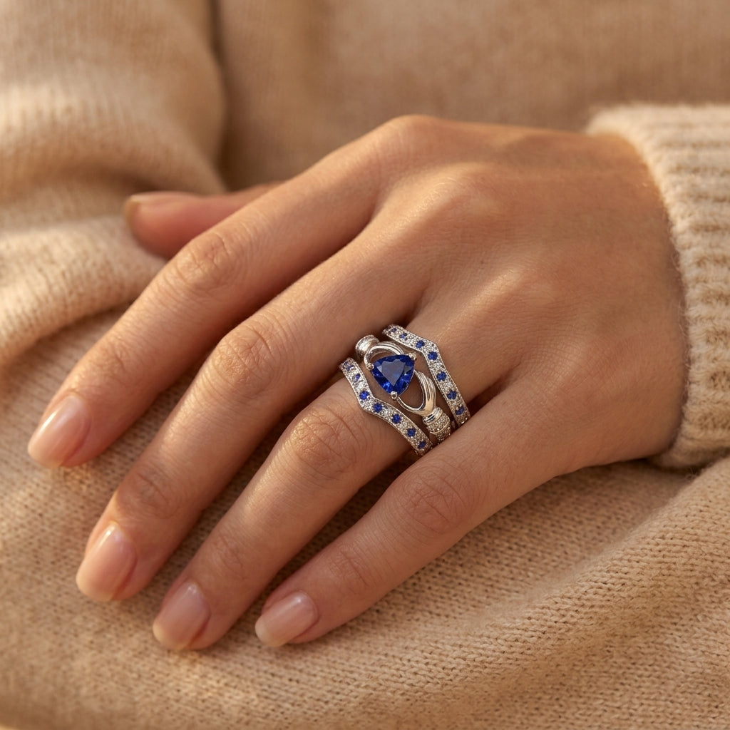 Eternal Lux Azura Ring Sæt | Hvidguld