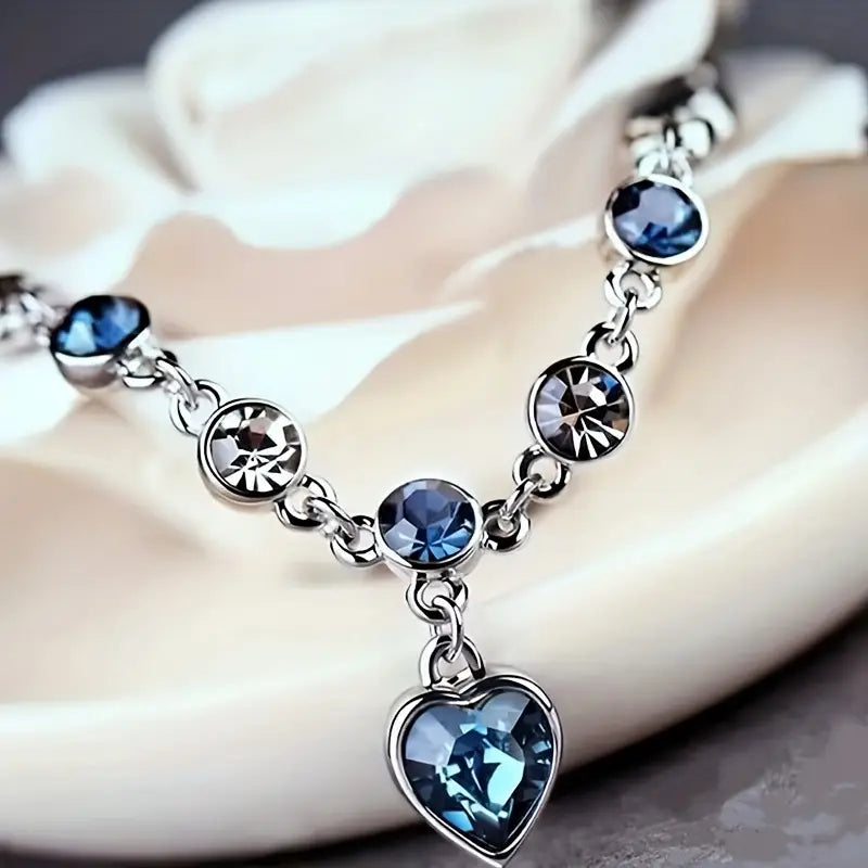 Ocean Heart Glow Armbånd | Hvidguld