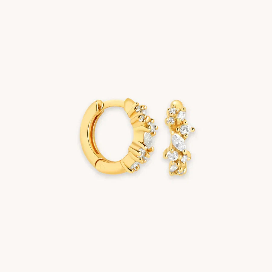 Krystal Cluster Huggies | Guld