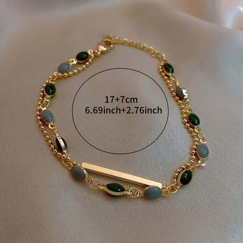 Olivia Moss Duo Armbånd | Guld
