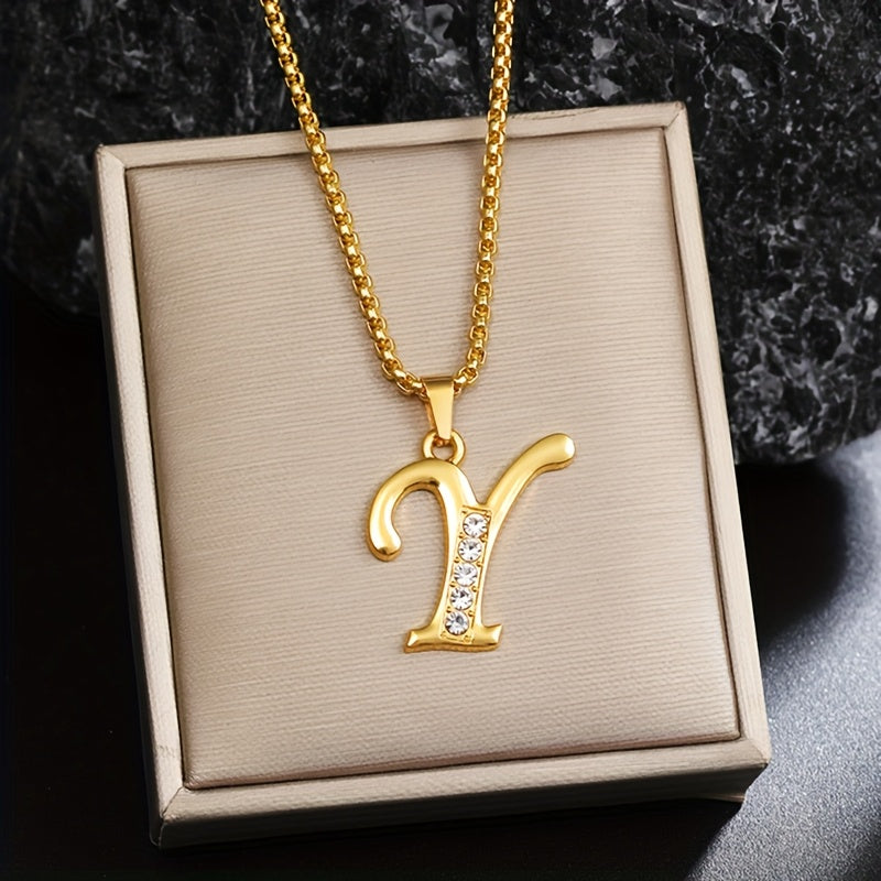 Krystal Accent Initial Halskæde | Guld