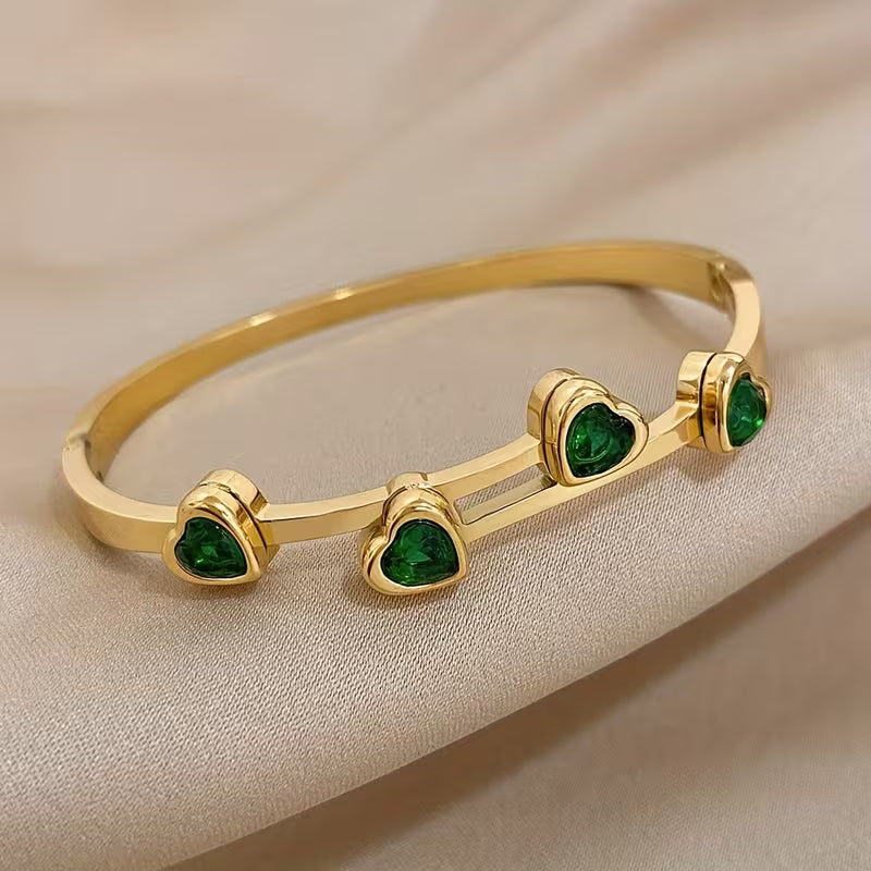 Verde Hearts Armbånd | Guld