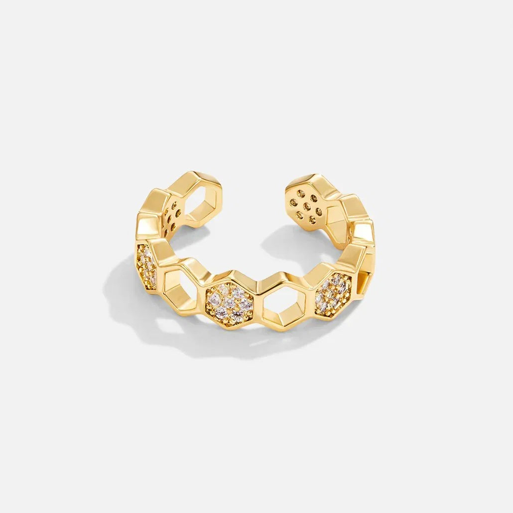 Krystal Honningkage Ring | Guld