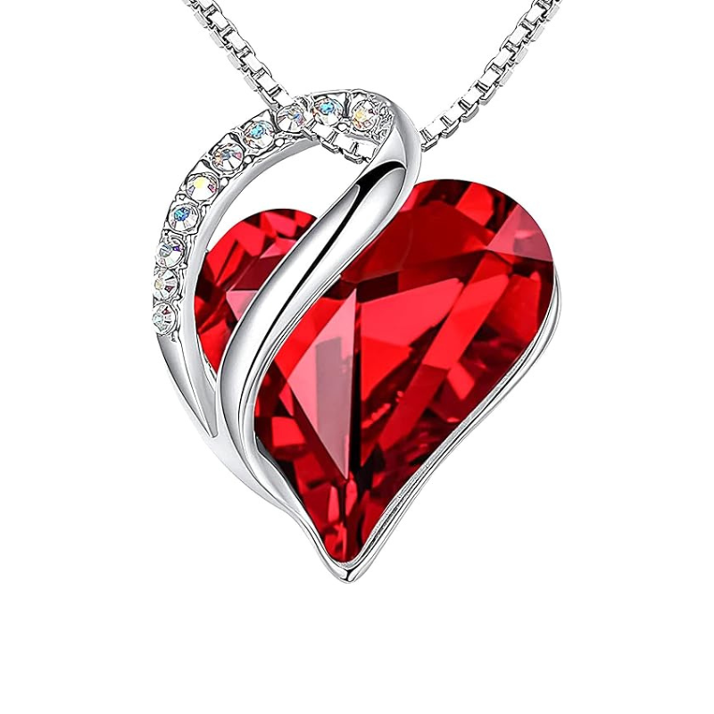 Infinity Heart Ruby Necklace | Hvidguld
