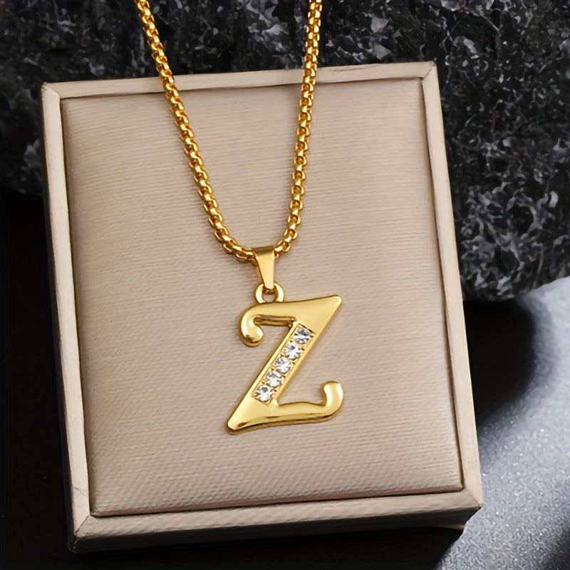 Krystal Accent Initial Halskæde | Guld