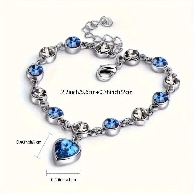 Ocean Heart Glow Bracelet | Hvidguld