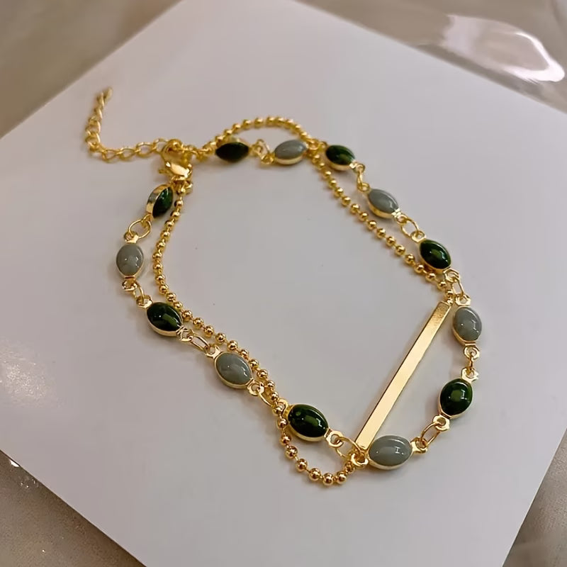 Olivia Moss Duo Armbånd | Guld