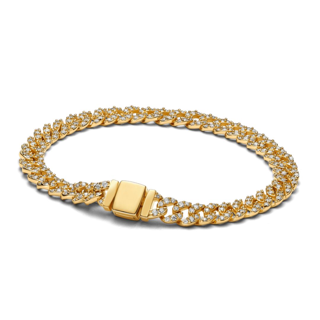 Pave Cuban Armbånd | Hvidguld