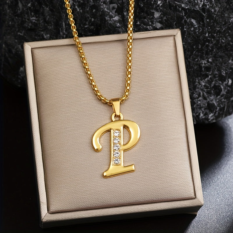 Krystal Accent Initial Halskæde | Guld