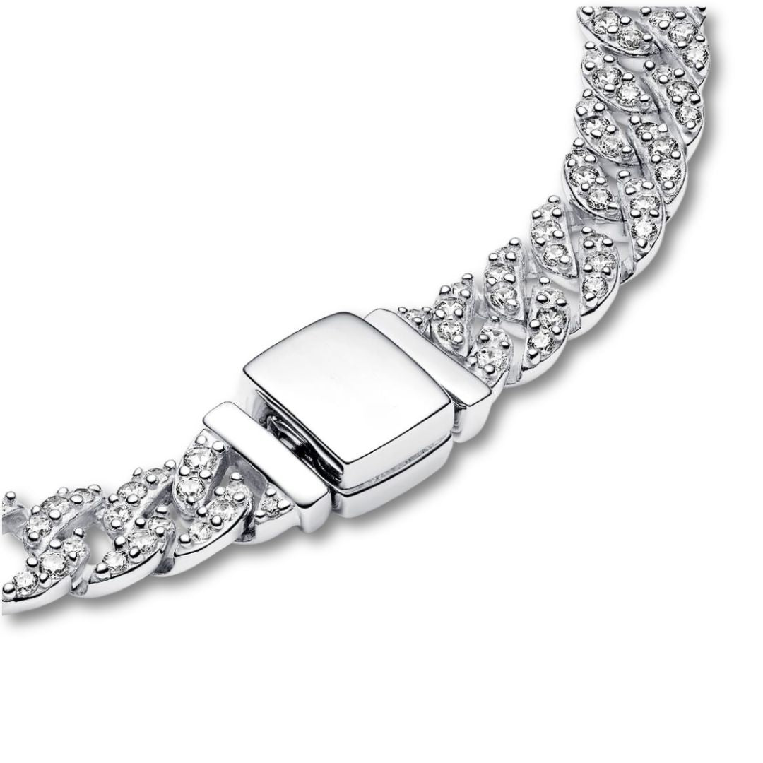 Pave Cuban Armbånd | Hvidguld