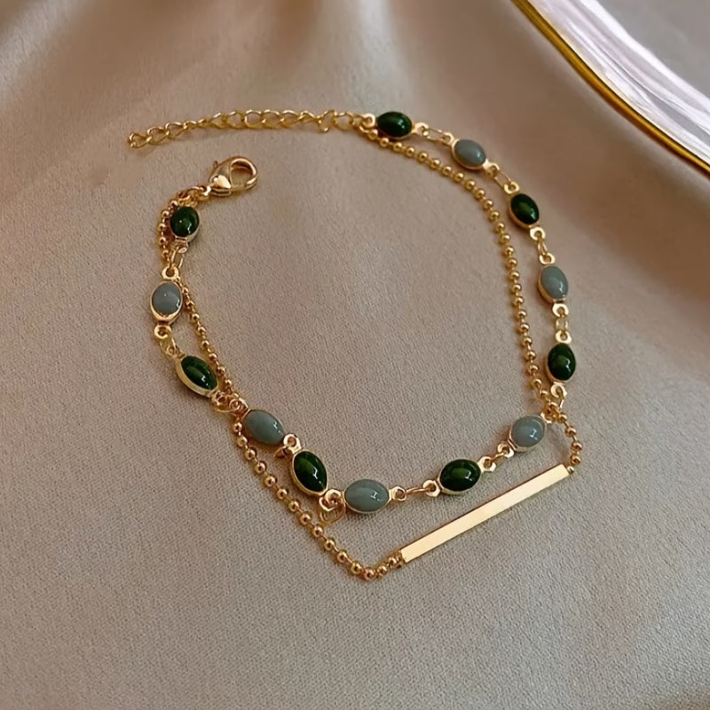 Olivia Moss Duo Armbånd | Guld