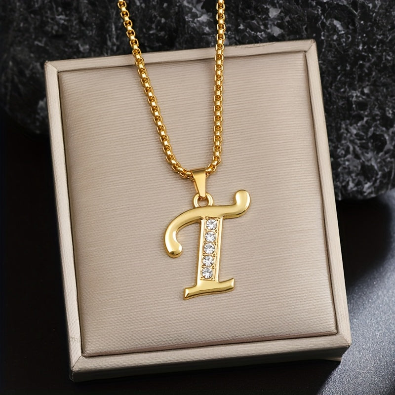Krystal Accent Initial Halskæde | Guld