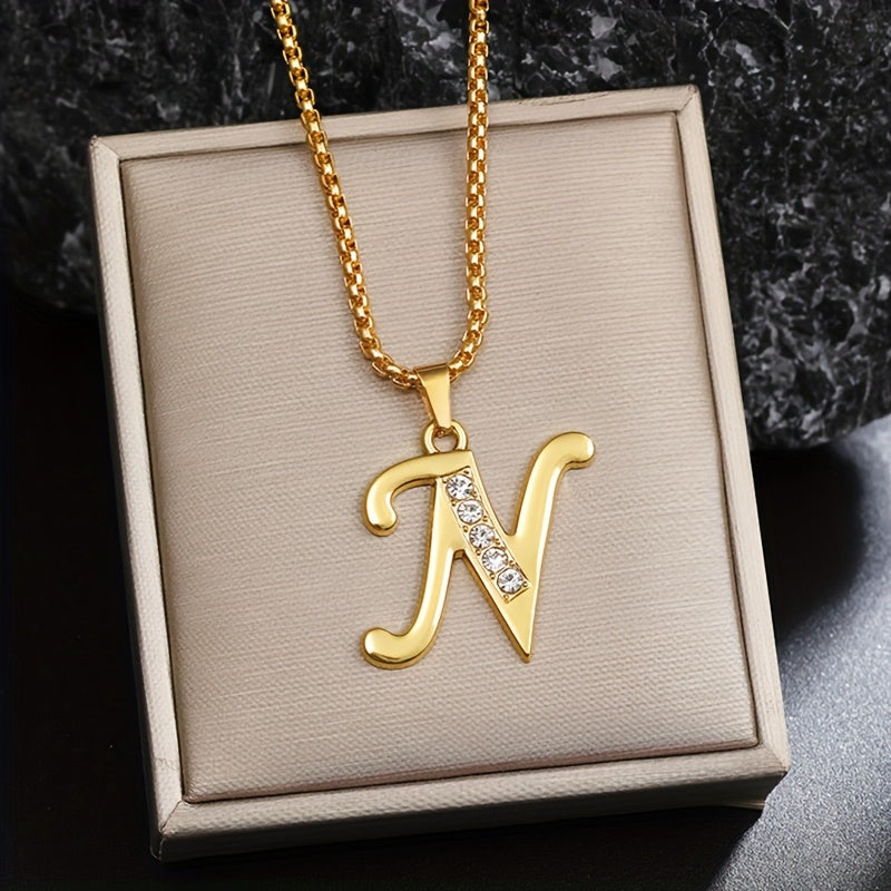 Krystal Accent Initial Halskæde | Guld