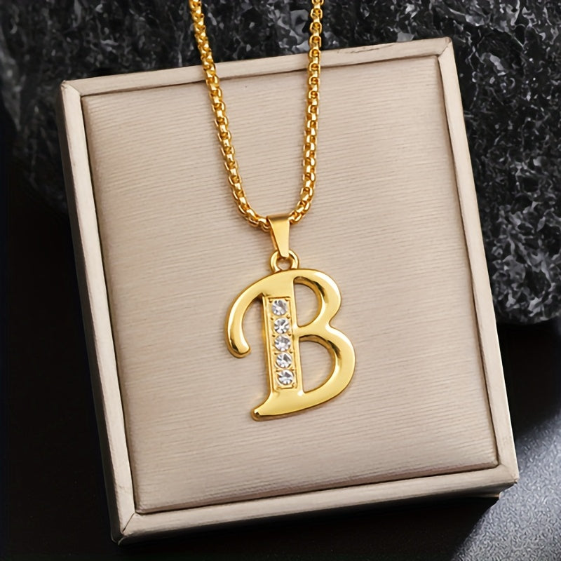 Krystal Accent Initial Halskæde | Guld