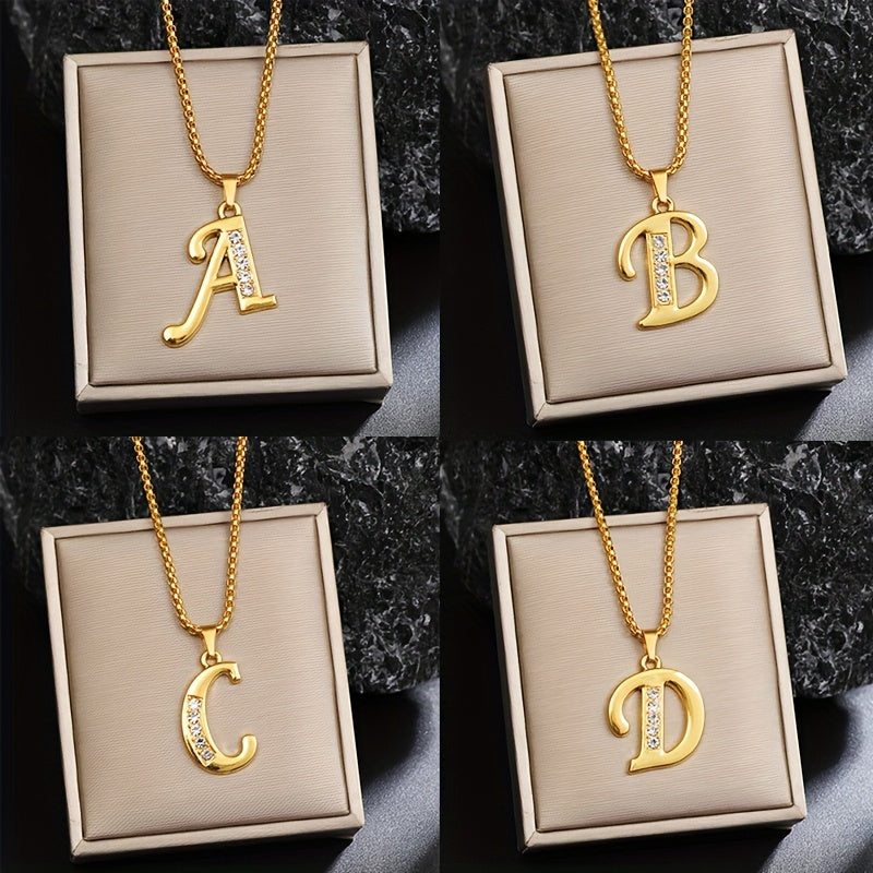 Krystal Accent Initial Halskæde | Guld