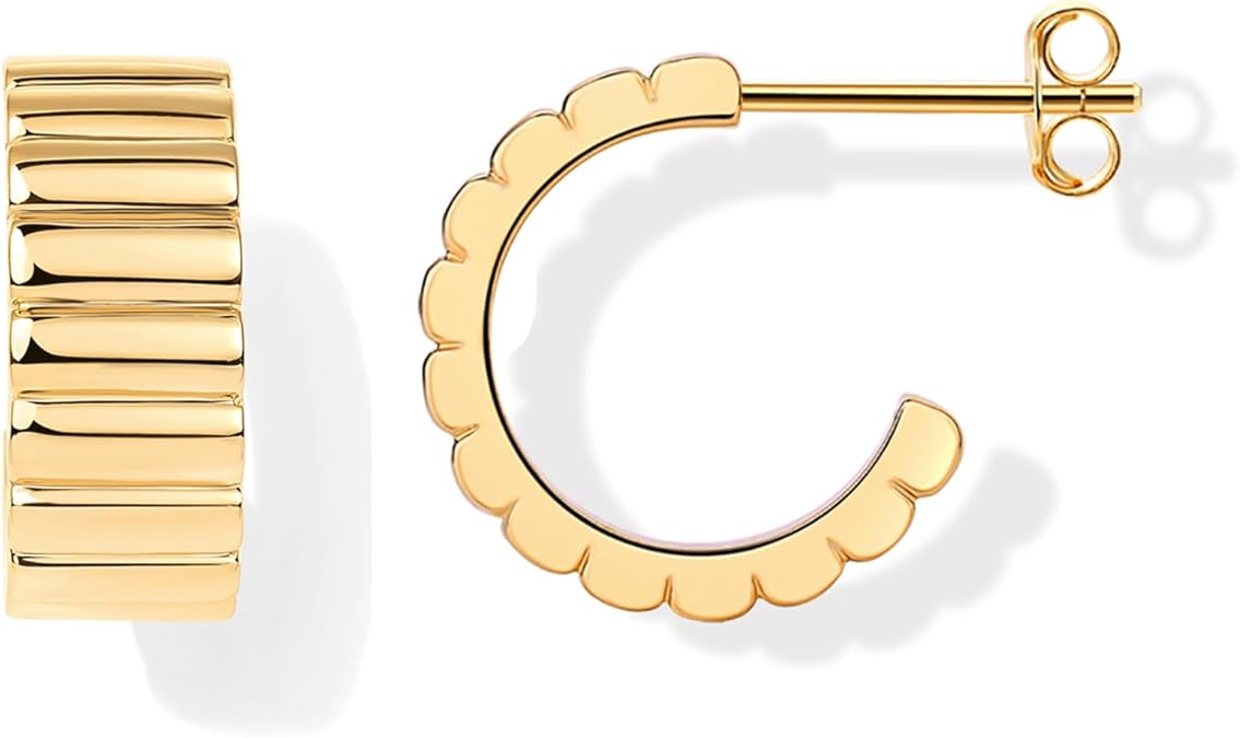 Klassiske Ridge Øreringe | Guld