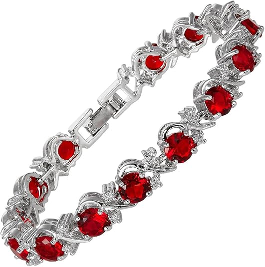 Ruby Vine Tennis Bracelet | Hvidguld