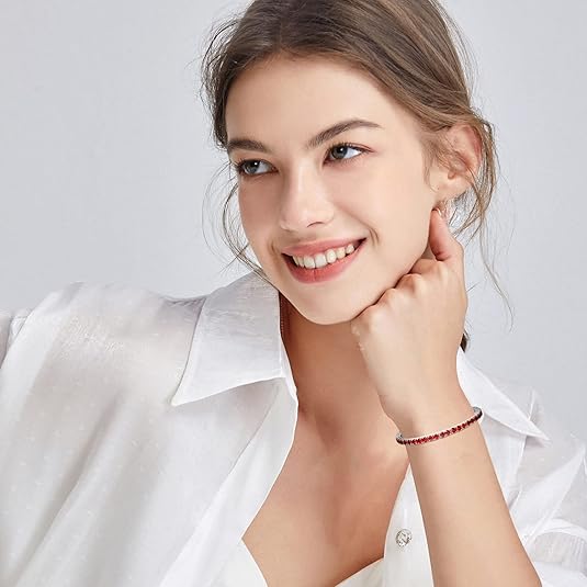 Ruby Tennis Armbånd | Hvidguld