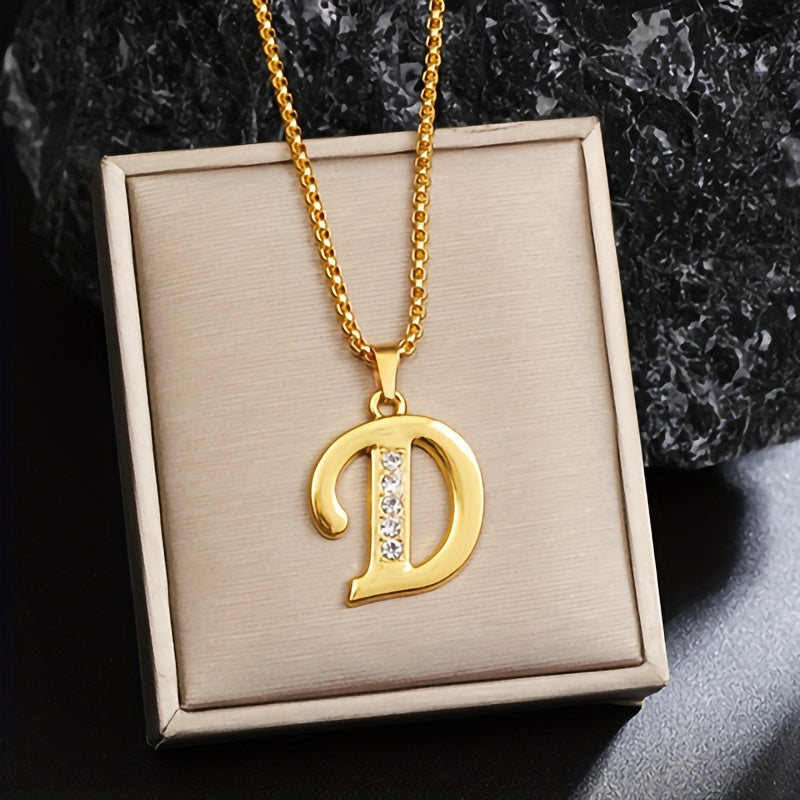 Krystal Accent Initial Halskæde | Guld