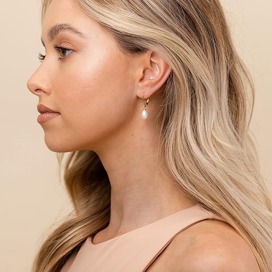 Perle Dangle Øreringe | Guld
