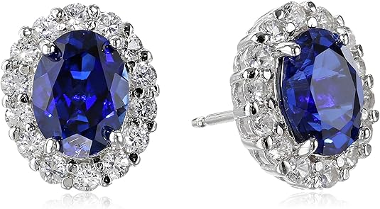 Oval Hvid Safir Stud Øreringe | Hvidguld