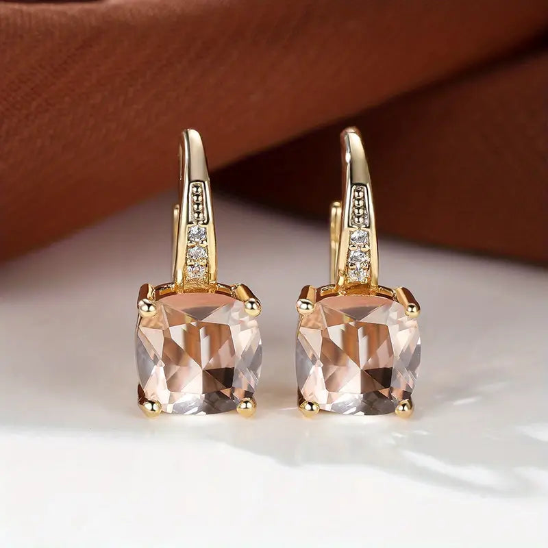Mystisk Safir Sten Hoop Øreringe | Guld