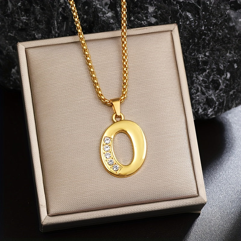 Krystal Accent Initial Halskæde | Guld