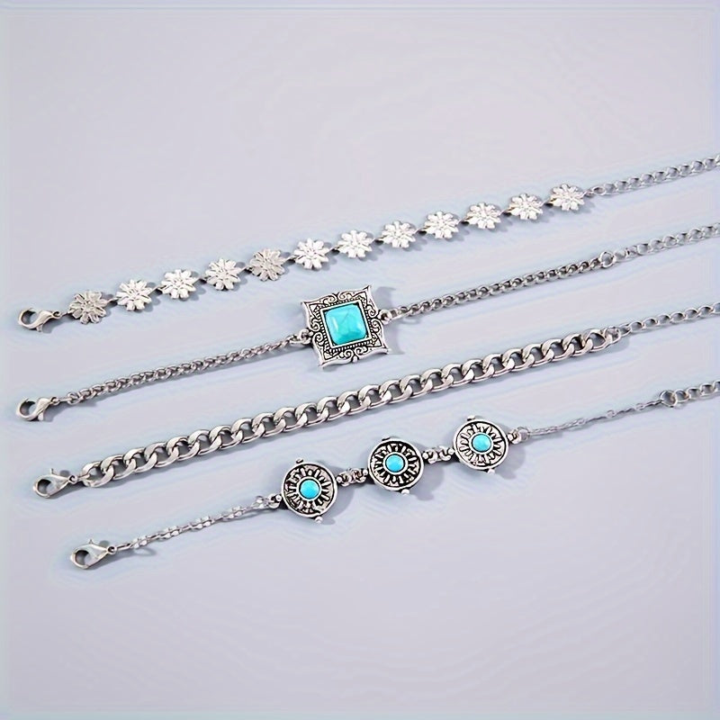 Sky Stone Lagdelt Armbåndsæt | Hvidguld