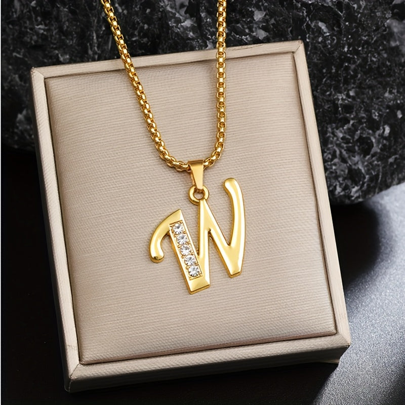 Krystal Accent Initial Halskæde | Guld