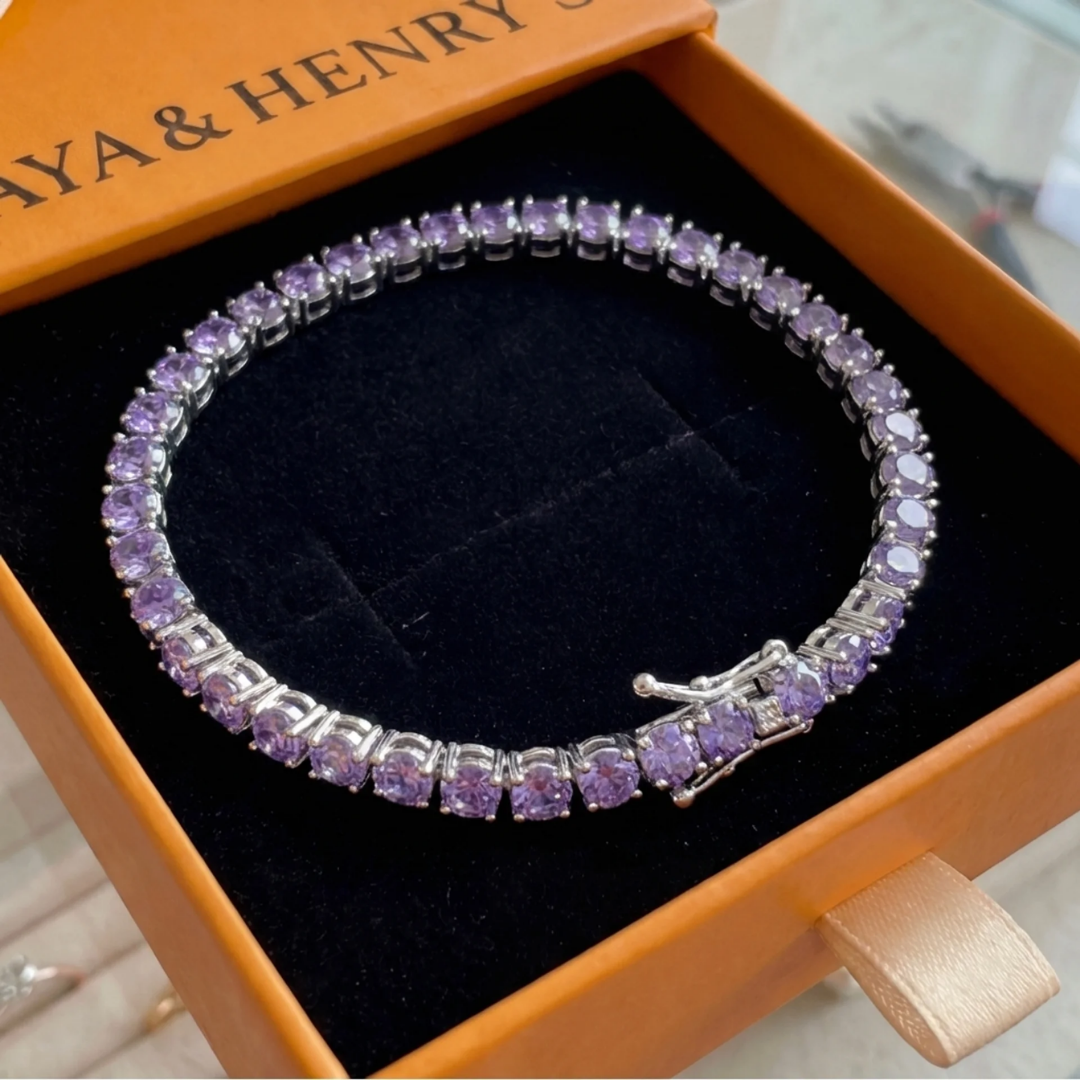 Amethyst Tennis Armbånd | Guld