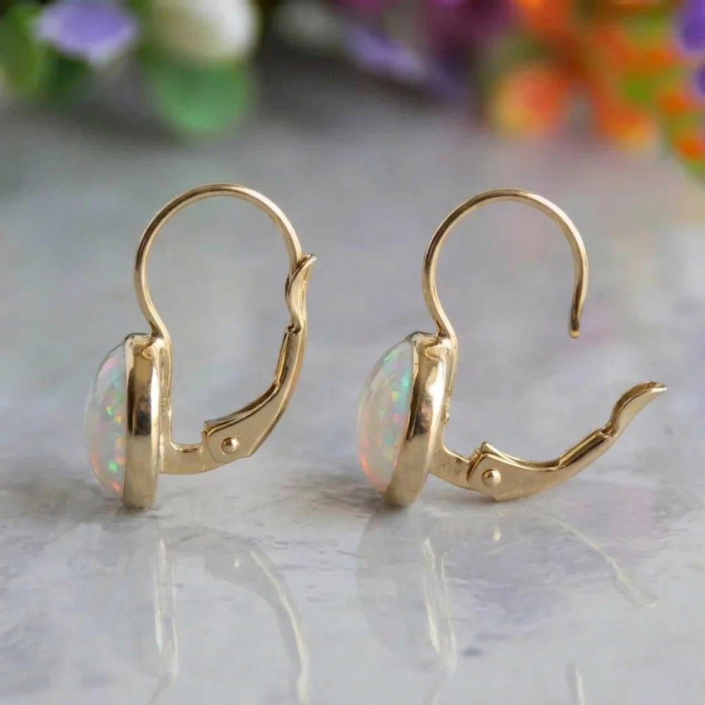 Antikke Opal Glow Øreringe | Guld