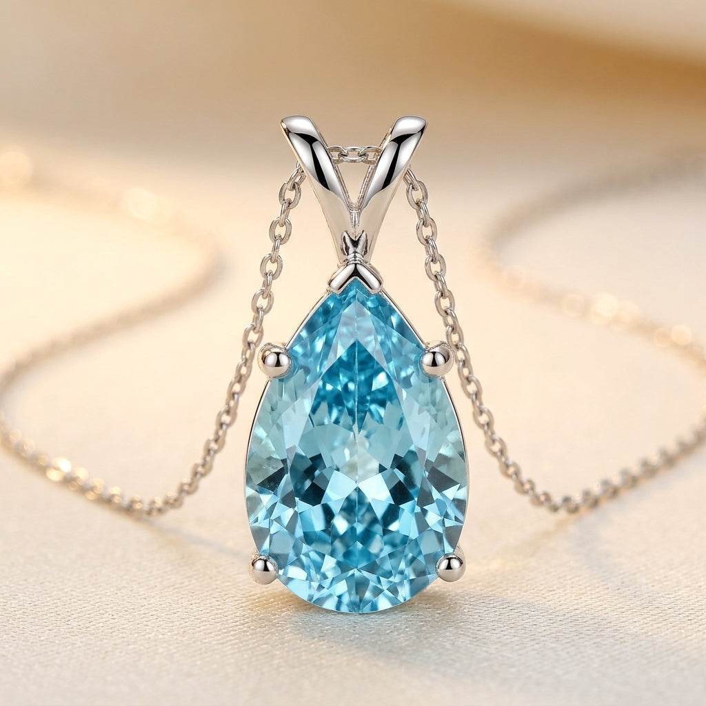 Ocean's Tear Necklace | Hvidguld