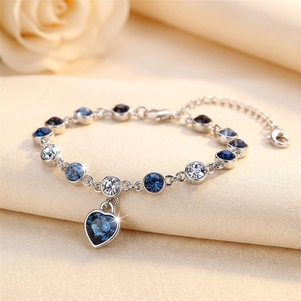 Ocean Heart Glow Bracelet | Hvidguld