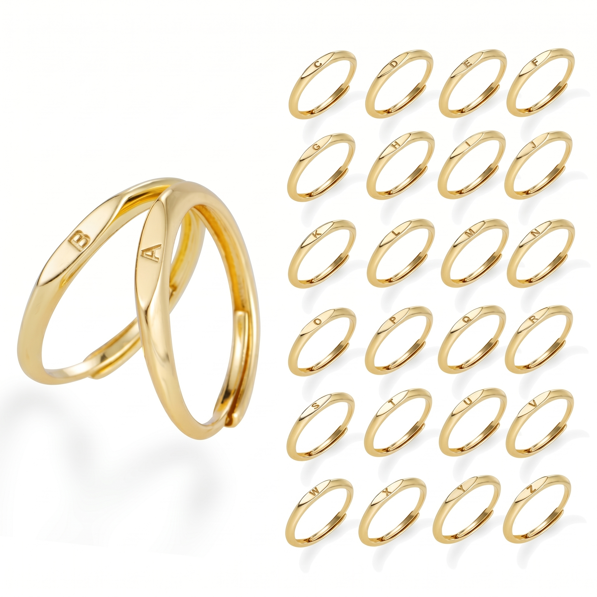 Elara Bogstav Ring | Guld