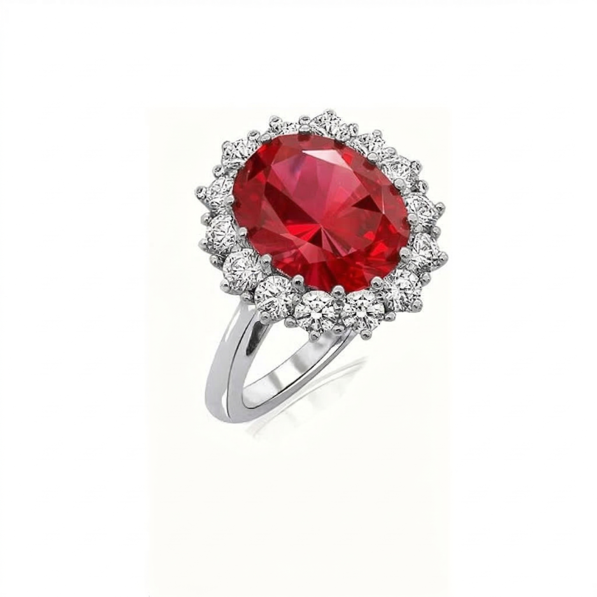 Scarlet Crown Ruby Ring | Hvidguld