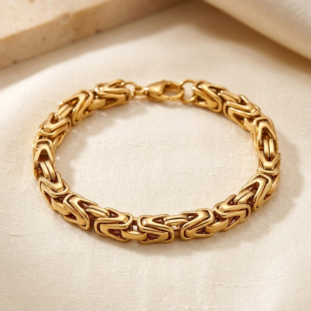 Lucian Crown Link Armbånd | Guld
