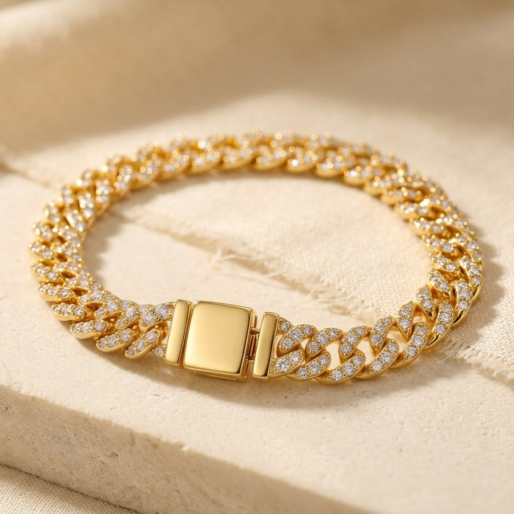 Pave Cuban Armbånd | Hvidguld