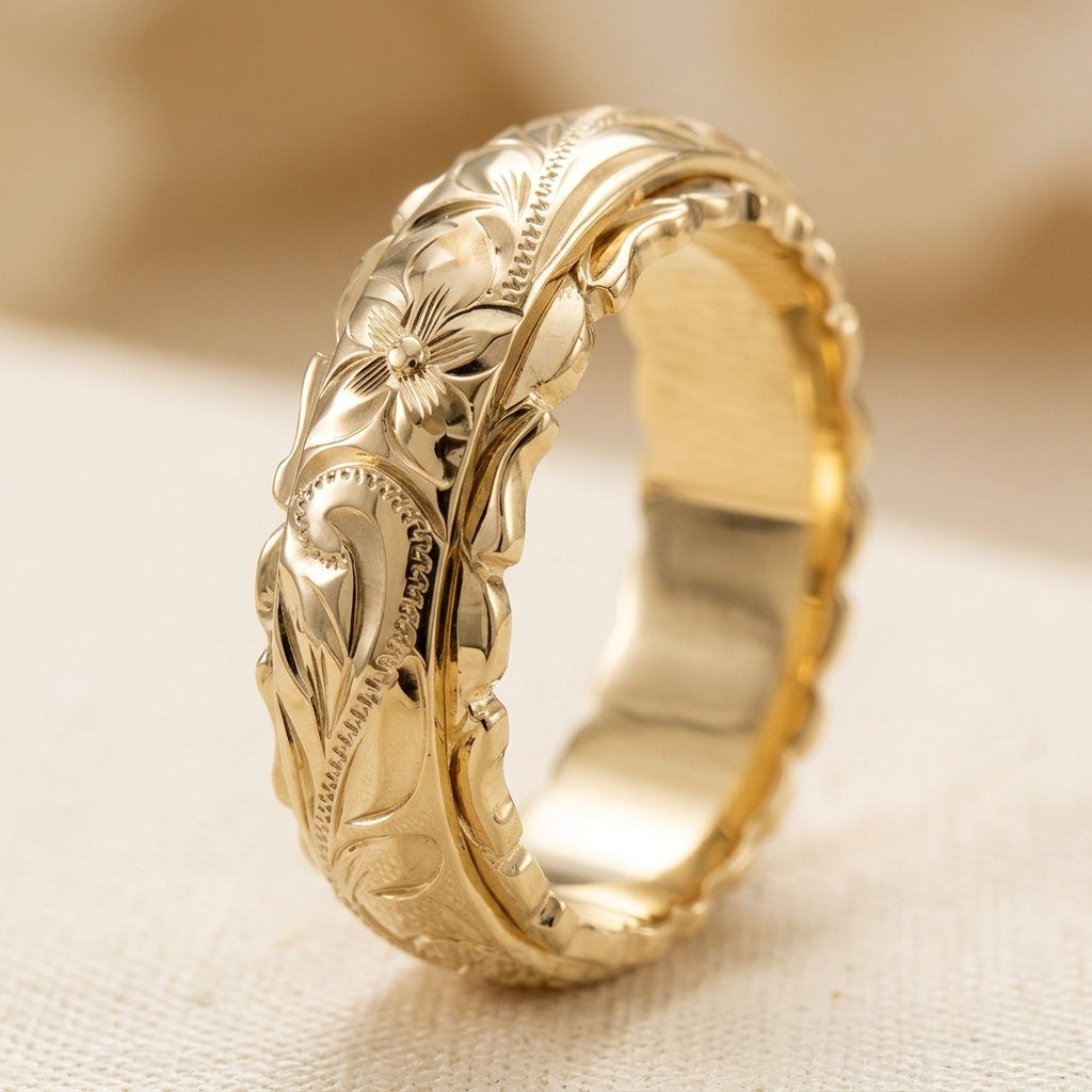 Antik Guld Blomster Ring | Guld