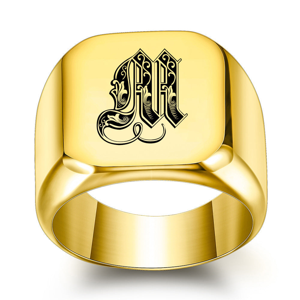 Klassisk Noble Initial Ring | Guld