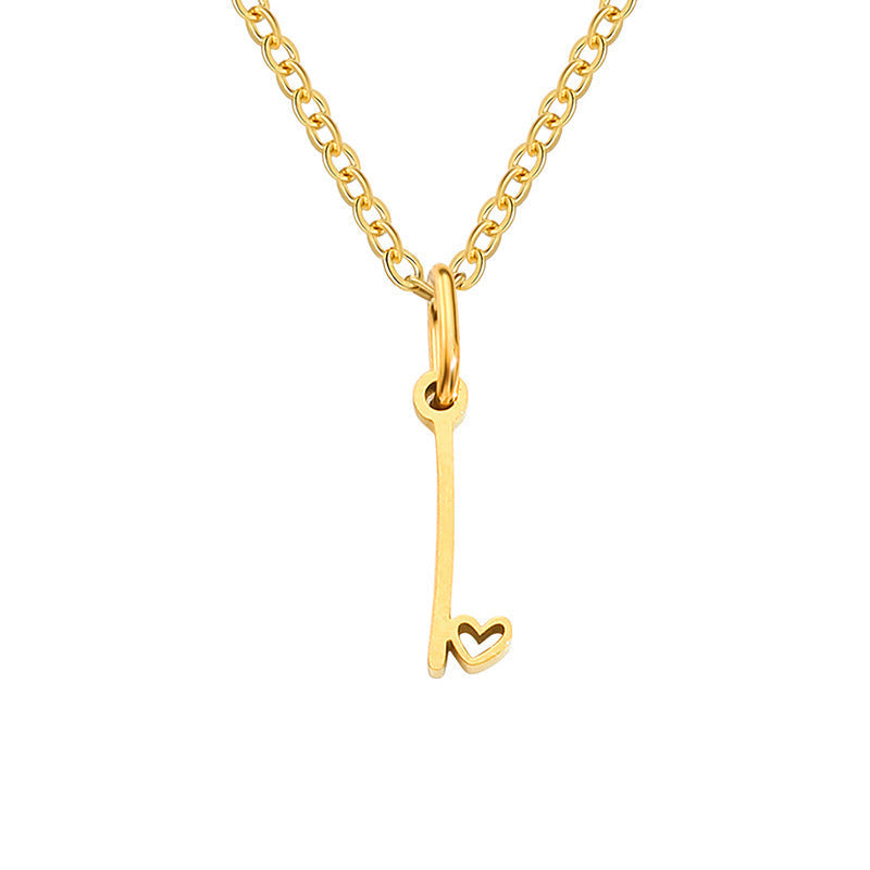 Hjerte Initial Halskæde | Guld