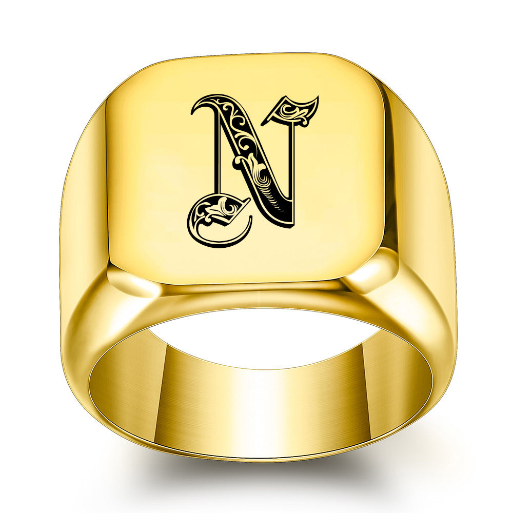 Klassisk Noble Initial Ring | Guld