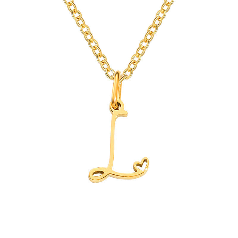 Hjerte Initial Halskæde | Guld